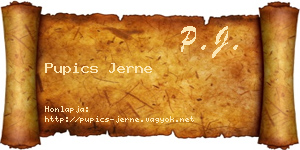 Pupics Jerne névjegykártya